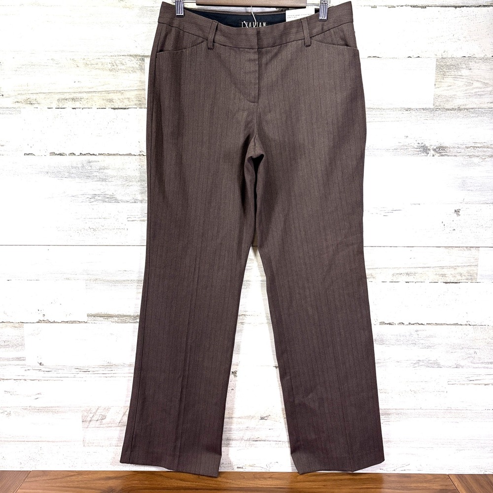 THALIAN Womens Brown Herringbone Flare Dress PUBLISHERS Pants‎ Size 10
